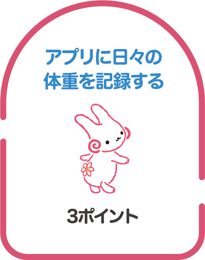 アプリに日々の体重を記録する